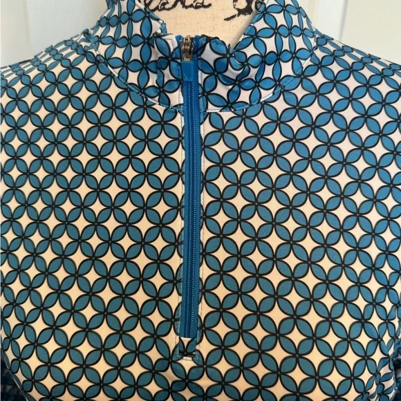 NWT Callaway Women’s Geometric Long Sleeve Top Sun Protection Golf Shirt Medium - Picture 5 of 7